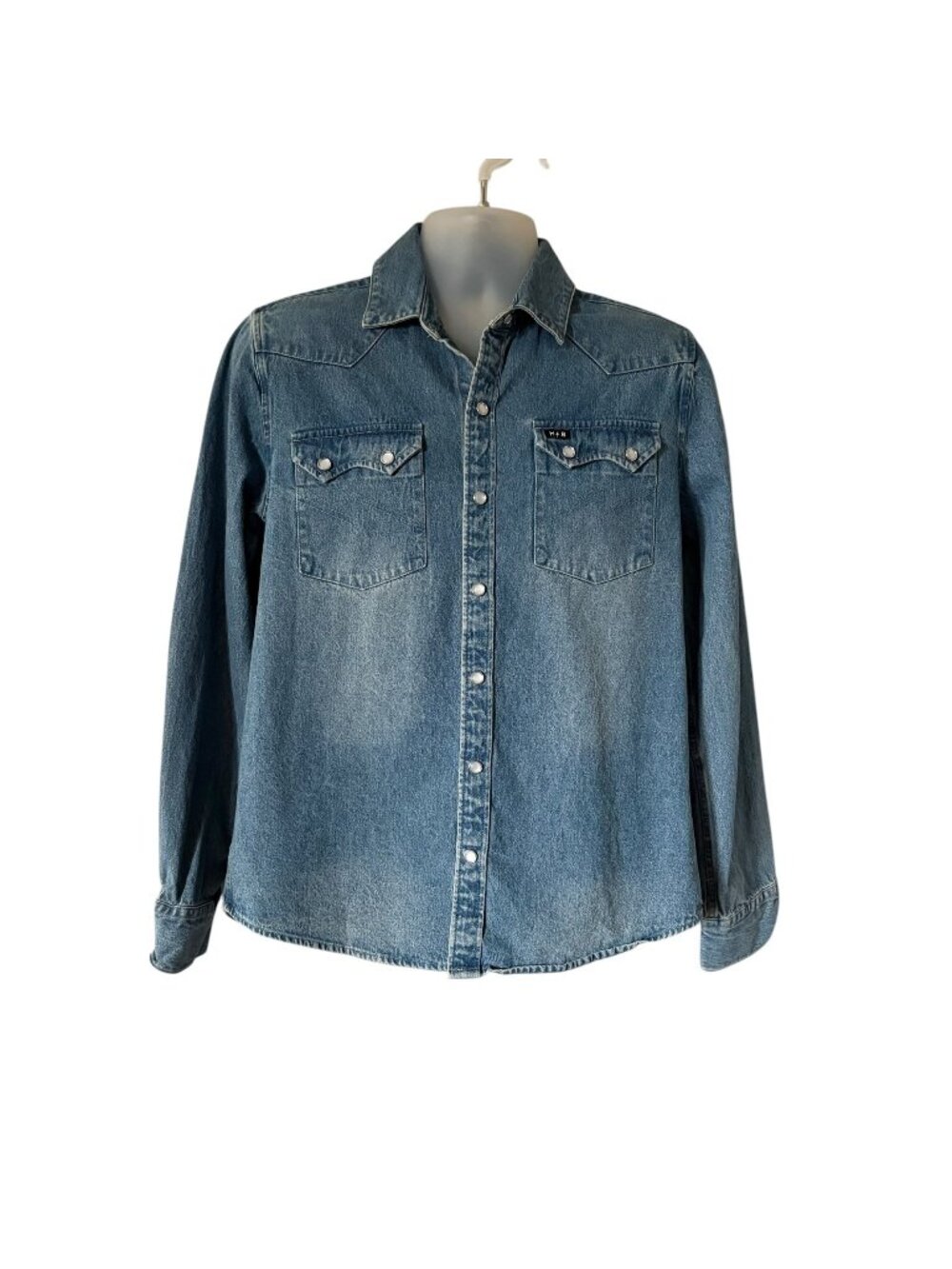 Howler Brothers Dust Up Denim Pearl Snap Shirt Blue Size Small
